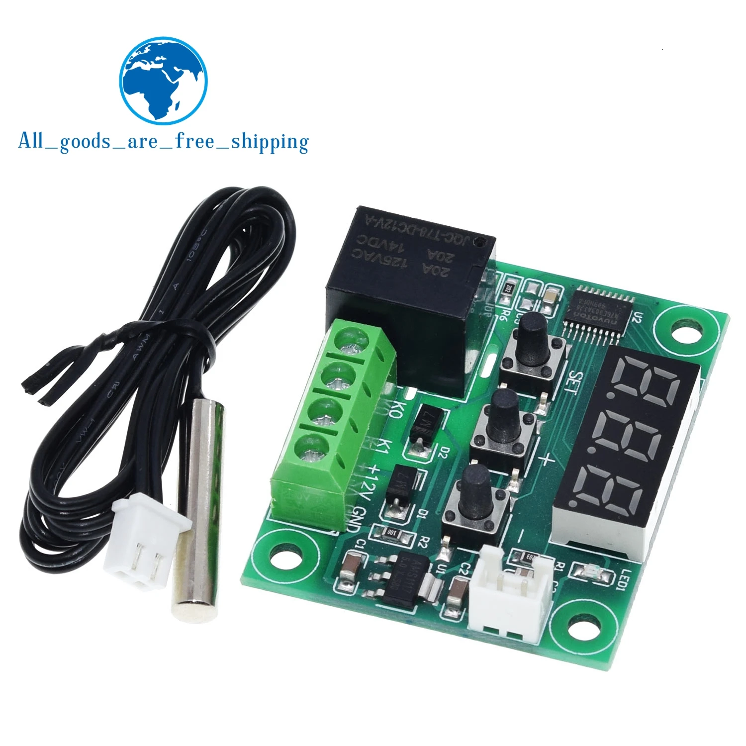 50-110°C Temperature Controller Switch Sensor+Case W1209 12V Digital Thermostat