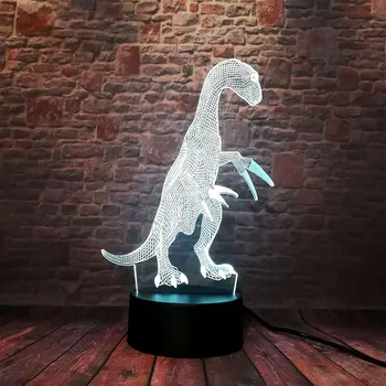 

Cool 3D Illusion Led Lamp 7 Colors Change Nightlight Dragon Animal Model Flash Jurassic Park Tanystropheus Figure Toys
