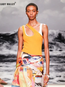 

Free shipping stacking contrast color two-piece suspenders vest women summer new sexy fashion personality wild top