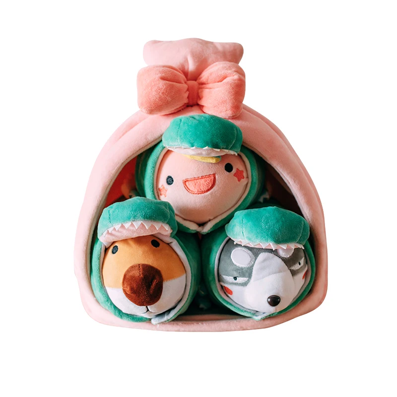 Милый kawaii 3 шт. кукла Единорог Лев хаски в доме мягкая плюшевая игрушка для