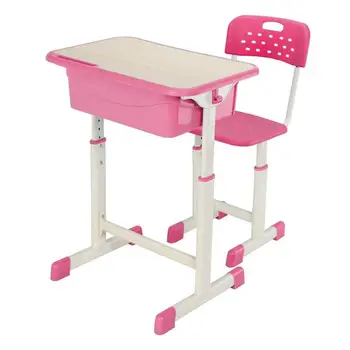 

Adjustable Student Desk and Chair Kit Pink，ship from US drop shipping