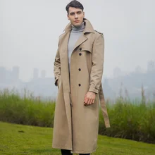 Размера плюс 8XL 9XL, натуральная кожа, острый носок, с разрезом Тренч ветровка ветчины с длинными рукавами роковой Классическая ветровка Ву Цзин выиграл красивый X длинное пальто