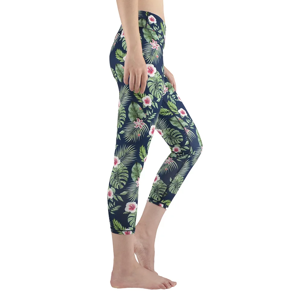 Cross Border New Products Amazon Print Yoga Pants Running Fitness Pants Women's Elasticity Quick-Dry Tight Slimming Capri Pants