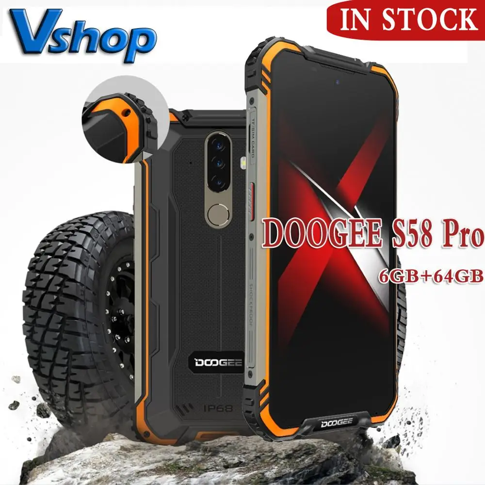 Смартфон DOOGEE S58 Pro мобильный телефон IP68/IP69K прочный водонепроницаемый с экраном 5 7