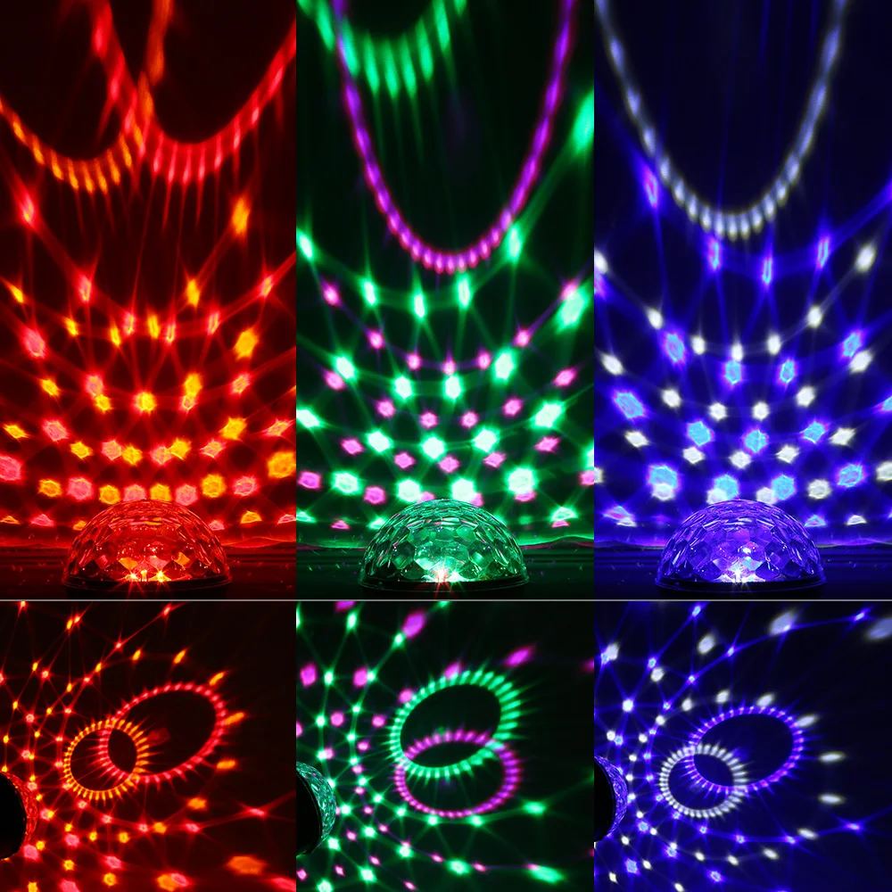 Мини Вращающийся магический шар светодиодный светильник RGB Звук Активированный пульт дистанционного управления двойные колонки Диско сценическое шоу KTV вечерние сценические Свадебные бар