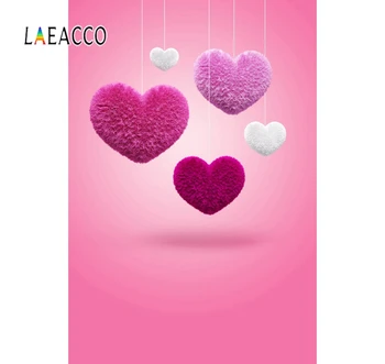 

Laeacco Wedding Love Heart Pink Photography Background Seamless Customized Poster Photographic Backdrops For Photo Studio