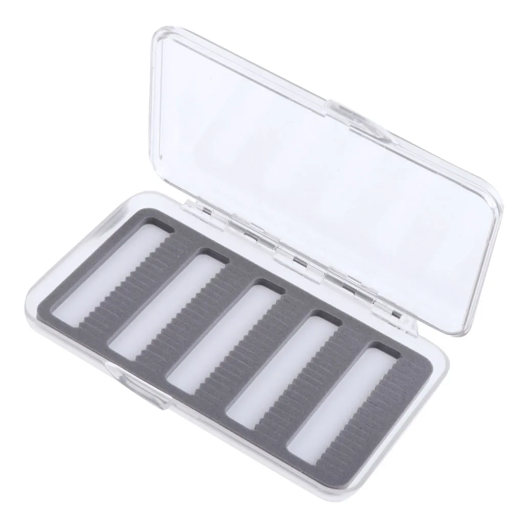 Clear Slim Fly Fishing Box Slit / Easy Grip Foam  Components Fly Box