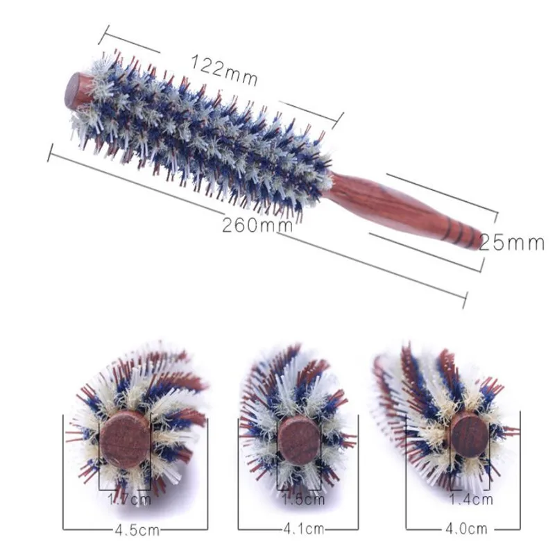 Профессиональная круглая кисть щетина нейлон волосы прямее Парикмахерская прически расческа парикмахерские гребень реальные деревянные