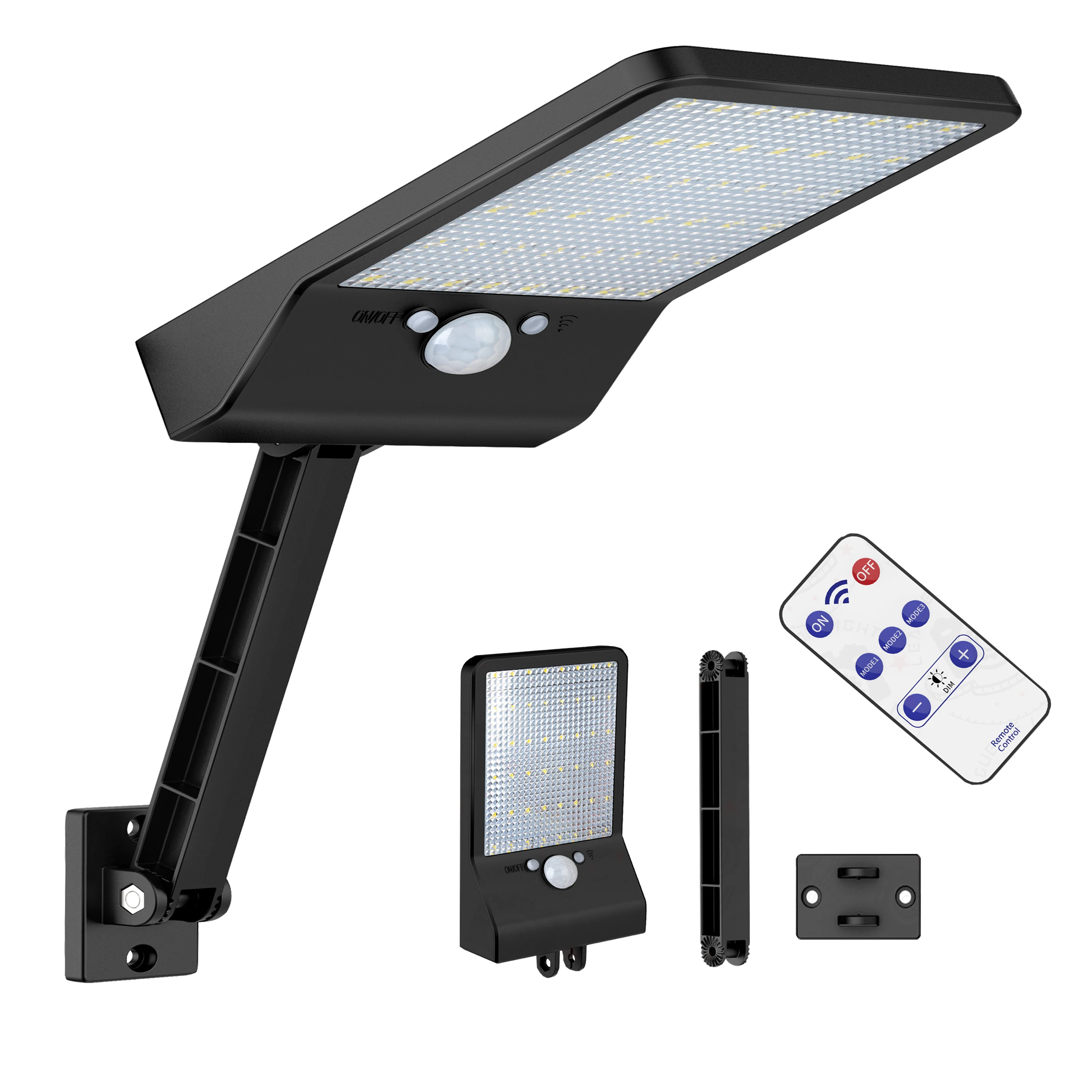 

Solar Power Street Light Newest 800LM 48 LED Outdoor Waterproof Two Angles Rotable Pole Lamp With Three Modes#
