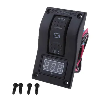 

Digtal Display Accurate Battery Test Panel Boat RV Universal With Screws Dual Truck Rocker Switch DC 5-30V Voltmeter For Marine