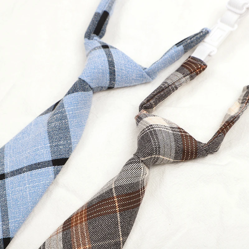 Woven Necktie Fashion Women Cotton Boys Girls Slim Plaid For Christmas Gifts Casual Novelty Rubber