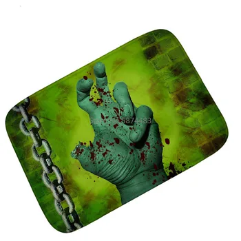 

Halloween Bloody Microfiber Floor Mat Modern Hallway Door Mats Flannel Floor Rug for Living Room Kitchen Anti Slip Carpet