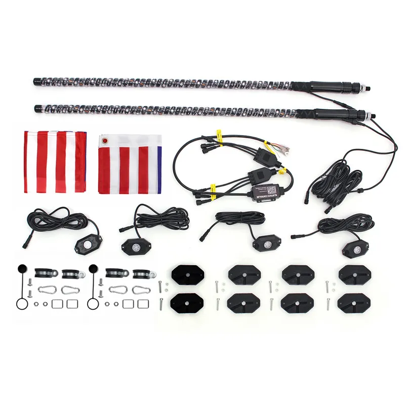1 пара 3 фута RGB светодиодный светильник+ 4 стручки под автомобиль светящийся рок светильник s стробоскоп DC12V bluetooth приложение управление водонепроницаемый для Jeep ATV