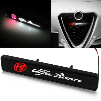 

1pcs ABS Chrome Front Hood Grille Emblem Badge LED Decorative lights For Alfa alpha Romeo 159 147 156 Giulietta 147 159 Mito