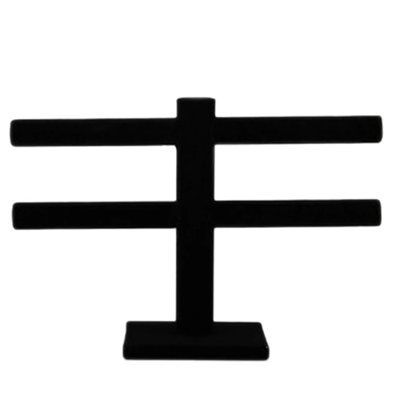 

Double Jewelry Flannel Display T-Bar Jewelry Ear Stud Earring Bracelet Jewelry Storage Rack