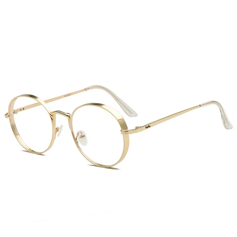 Новинка октября, круглые металлические очки без градуса для чтения, литературные Ретро Повседневные очки, классические дикие личностные очки для чтения
