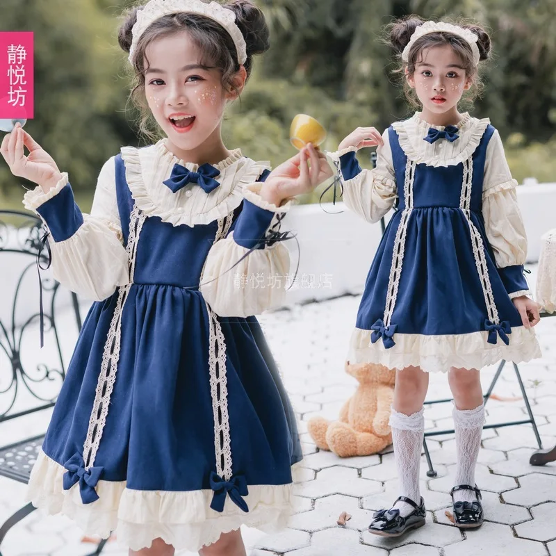 

Original Spanish Long Sleeve Princess Dress Child Lolita Daily Dress Girl Lolita Puff Dress
