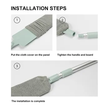 

Microfiber Cleaning Brush Cleaning Supplies Broom Sweeper Dust Broom Tool Removable And Washable Telescopic Dust Collector
