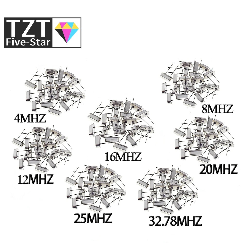 Hc-49s Crystal Oscillator Electronic Kit Resonator Ceramic Quartz Resonator Hc-49 Dip 7 Kinds X 5pcs 32.768k 4 8 12 16 20 25 Mhz