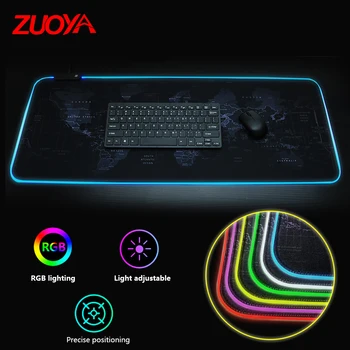 

RGB LED Large Mousepad Gaming Mouse Pad XL Gamer Pads Non-slip rubber Mause Mat for Keyboard table speed versionpad CS gamer