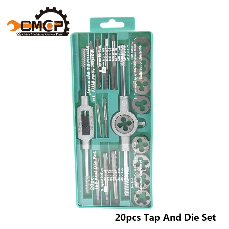 Prix Outils à main 20 pièces ensemble de tarauds et matrices de haute qualité filetage métrique robinet et matrices clé à molette 1 8 1 2 3mm 12mm robinet à vis