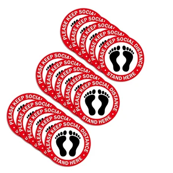 

15 Pcs Social Distancing Stickers,Floor Stickers,Keep 2 Metre Distance Social Distancing Sign,11.8Inch