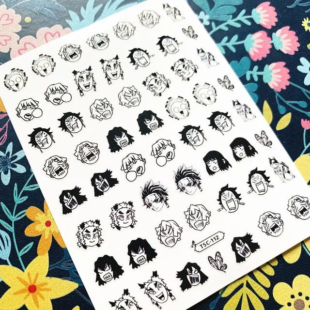 Newest TSC series TSC-105-111 Anime characters 3d nail art stickers decal template diy nail tool decoration TSC-112