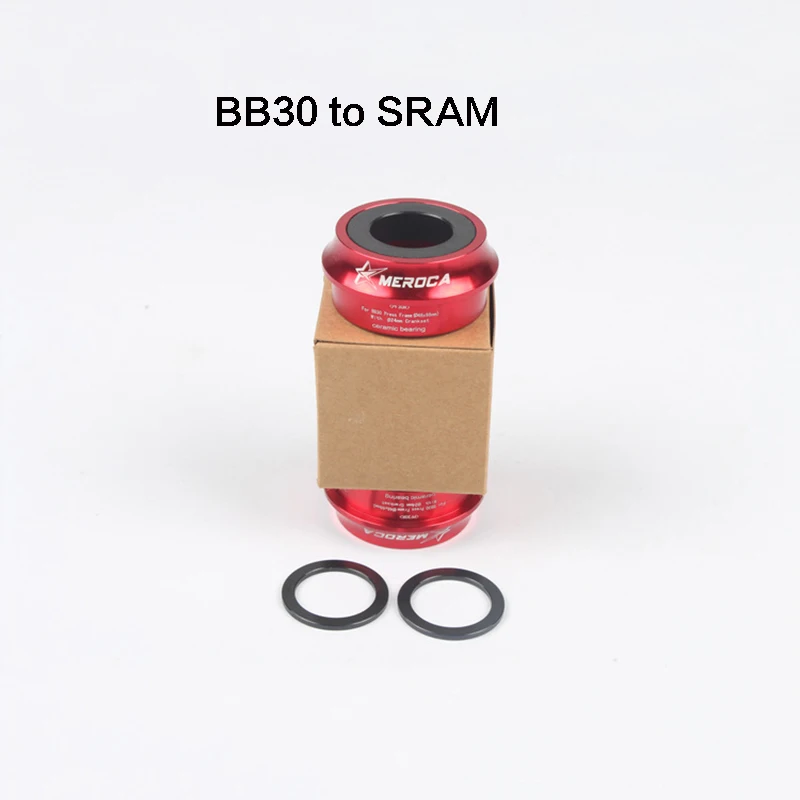 MEROCA BB30 PF30 черный керамический подшипник оси пресс в KLUBER велосипедный кронштейн Сверхлегкий 104 г 7075AL CNC велосипедная ось прочная - Цвет: BB30-SRAM-Red