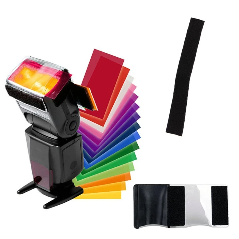 

12 PCS Flash Color Card Diffuser Soft Box Lighting Gel Filter for Camera