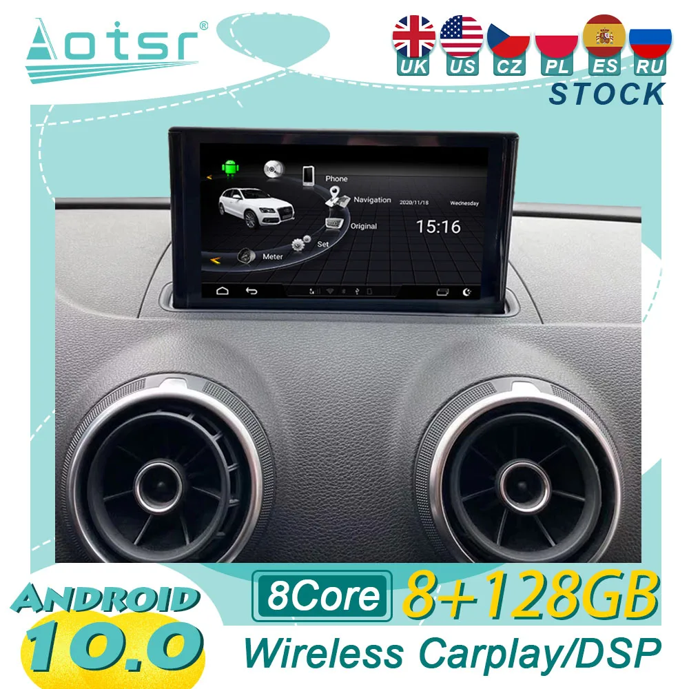 Android для Audi A3 2014 - 2019 автомобильное радио GPS-навигация мультимедийный видеоплеер