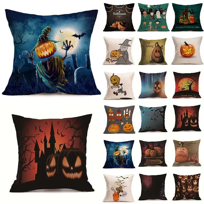 

Dropshipping Tropical Halloween cute Cushion Cover Polyester Throw Pillowscase Home Decor Decoration Decorative Pillowcase hot