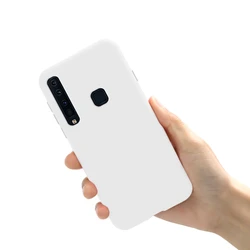 Cute Soft Silicone Phone Case - Durable and Stylish Cover with Protective Coque Design for Galaxy A9 2018 (White)
