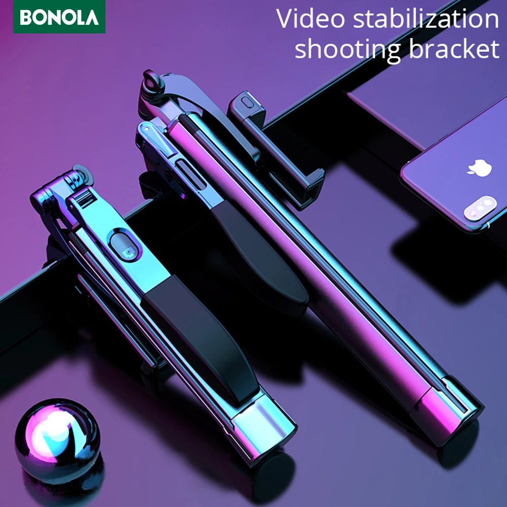 Video Stabilizer Selfie Stick Tripod for iPhone Xiaomi Huawei Gimbal Bluetooth Tripod Selfie Stick Fill Light For Mobile Phone