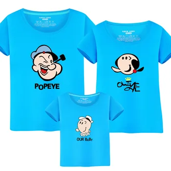 

13 Colors Dad Mom and Me T-shirt Family Matching Clothes Parent-Child Clothing Kid's T-shirt Summer Cartoon Popeye T-shirt