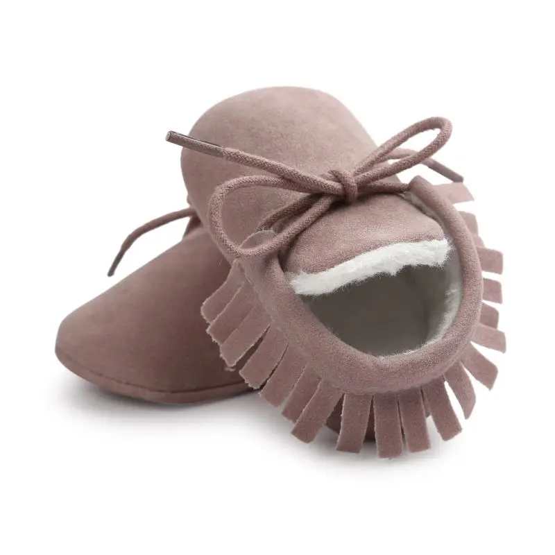 Детские мокасины младенческие мягкие Moccs обувь Bebe Первые ходунки бахрома подошва Нескользящая обувь для колыбельки из искусственной кожи