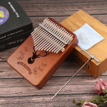 

17 Keys EQ kalimba Acacia Thumb Piano Link Speaker Electric Pickup calimba Bag