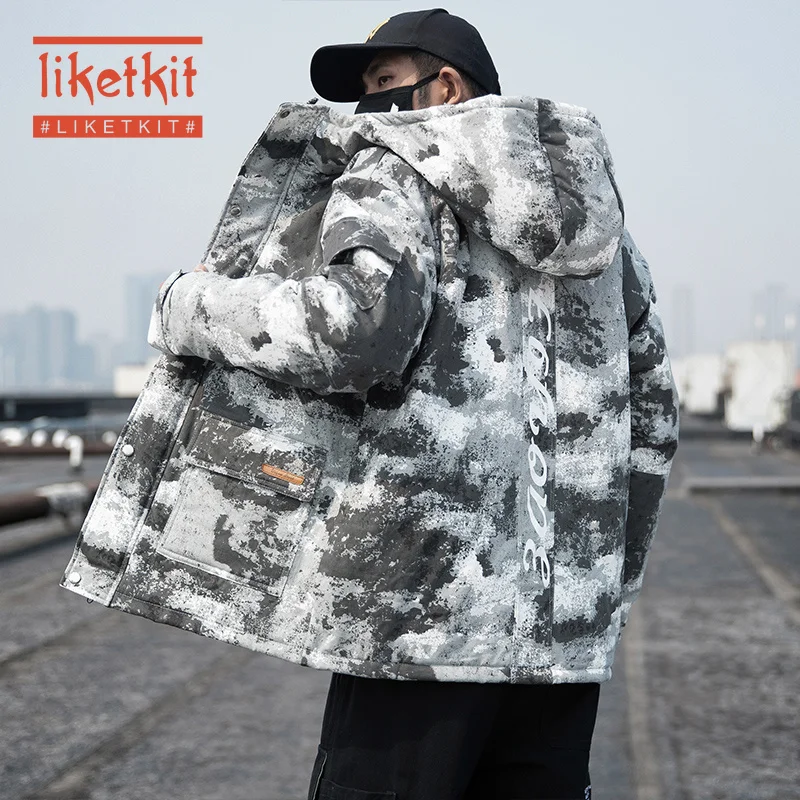 

Liketkit Men's Winter Jacket and Coat Male Casula Camo Oversize Thick Hooded Jackets Men Cargo Military Camouflage Overcoat 5XL