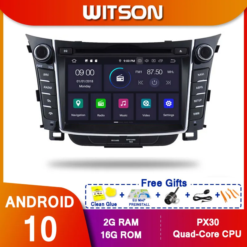 Автомобильный DVD плеер WITSON Android 10 Восьмиядерный процессор PX5 IPS экран для HYUNDAI i30 2011