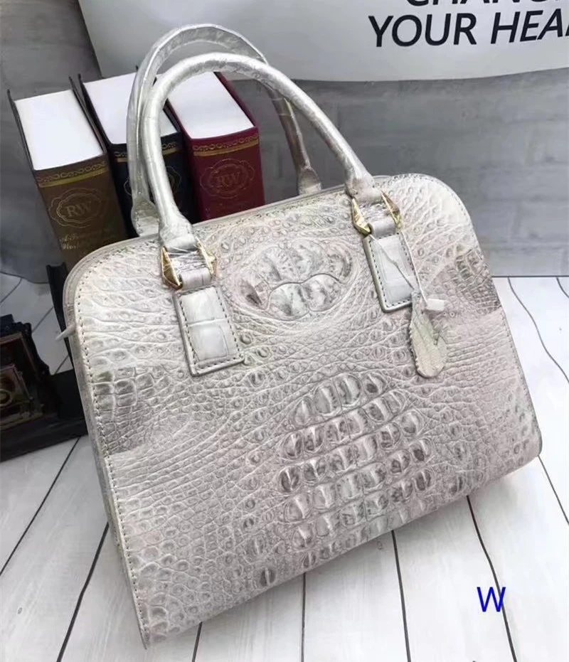 Bolso de cocodrilo auténtica para mujer, de piel cocodrilo auténtica, bolso blanco, cinturón largo, bolso de un solo hombro| | - AliExpress