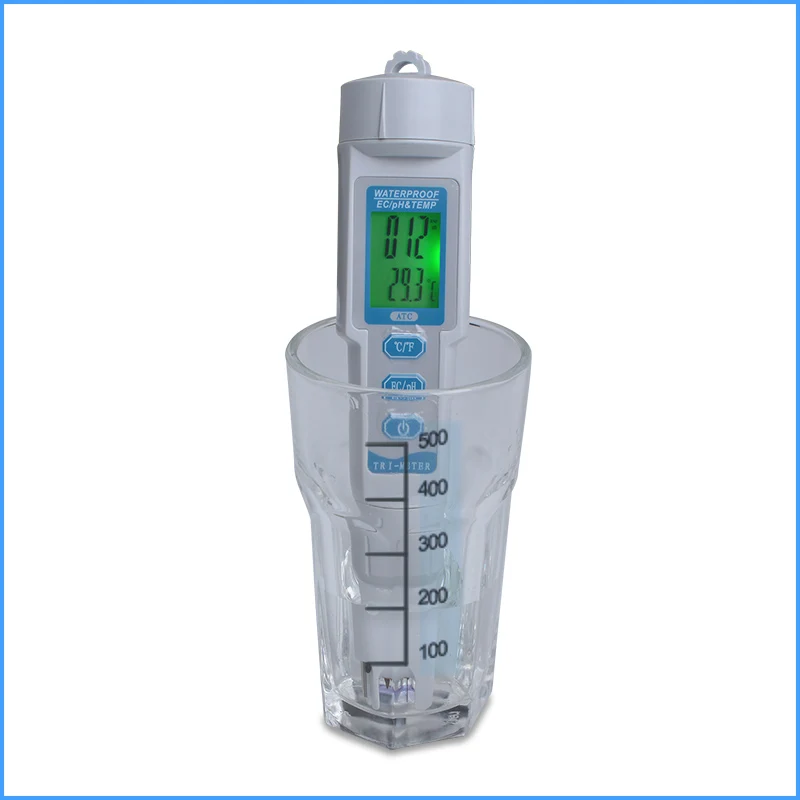 3 в 1 PH EC TEMP/TDS PH TEMP Meter ЖК-дисплей с задней подсветкой с автоматической температурой для аквариума