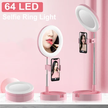 

64 LED Selfie Ring Light Flash Light For iPhone Tiktok youtbe ins Camera Video Universal USB Charge Fill Light Selfie Lamp