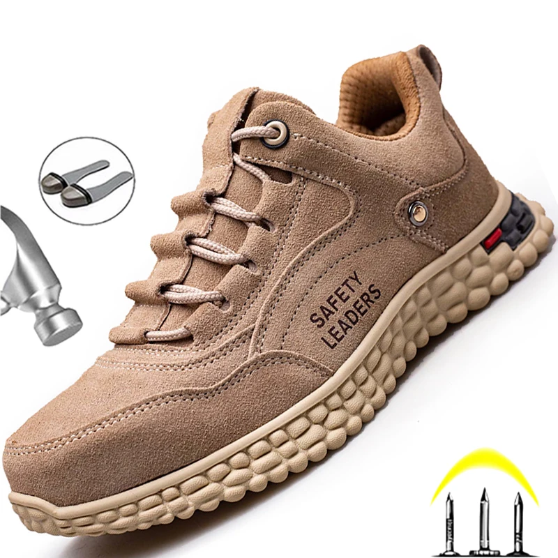 Steel Toe Sneakers Men Genuine Leather | Steel Toe Shoes Men Leather -  Genuine - Aliexpress