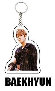 BAEKHYUN 1 шт. KPOP EXO брелок 5th Album Don't Right Up My Tempo брелок на цепочке аксессуары акриловое кольцо для ключей ювелирные изделия подарок для женщин мужчин - Цвет: BAEKHYUN