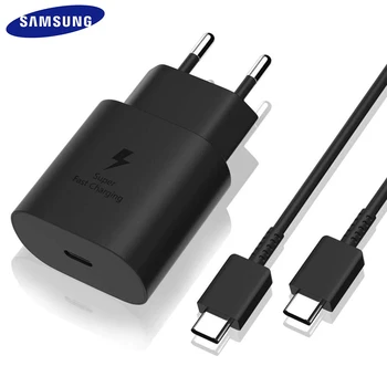 

Original Samsung S20 Super Fast Charger 25W Quick charge adapter type C to type c cable Galaxy S10 Plus S8 Note 10 lite plus A50