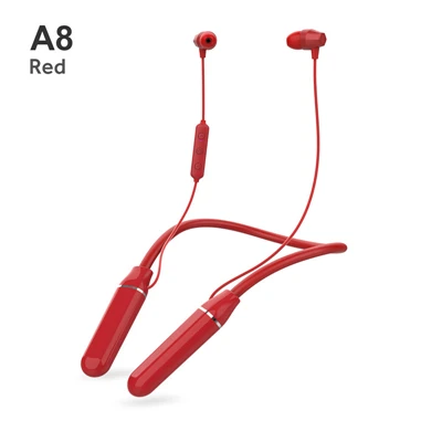 Lyenn A8 Bluetooth 5,0 наушники гарнитура спортивные водонепроницаемые шейные ушные крючки магнетитц всасывания Поддержка Siri для iPhone Android - Цвет: Red