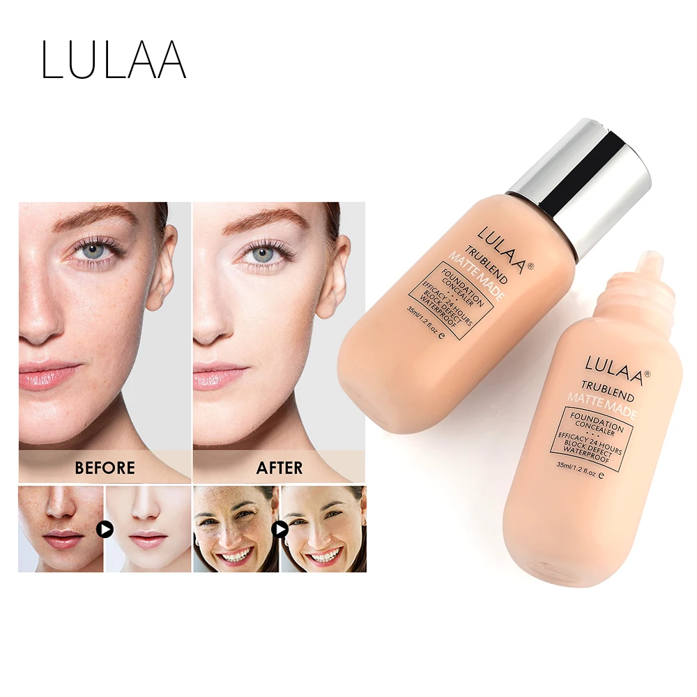 LULAA, новая Жидкая основа, стойкая, водостойкая, отбеливающая, дышащая, полное покрытие, консилер, увлажняющая матовая основа, крем для макияжа