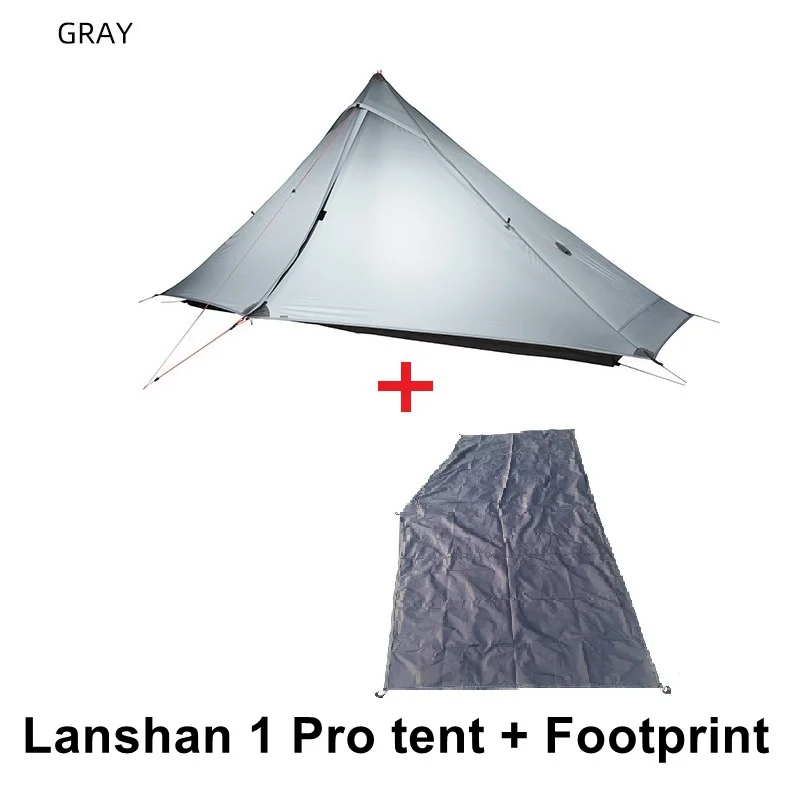 3F UL Шестерни Lanshan 1 Pro 1 P палатка 3 сезона 20D двухсторонняя силиконовое покрытие, усовершенствованное Новое Silnylon без полюс Сверхлегкий - Цвет: Gray Suit