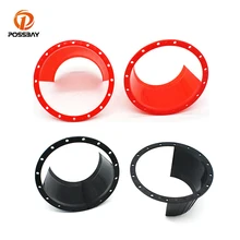 1 Pair 6.5 Inch Door Audio Speaker Ring Waterproof Cover Black Red Universal Protector Shell Car Accessories