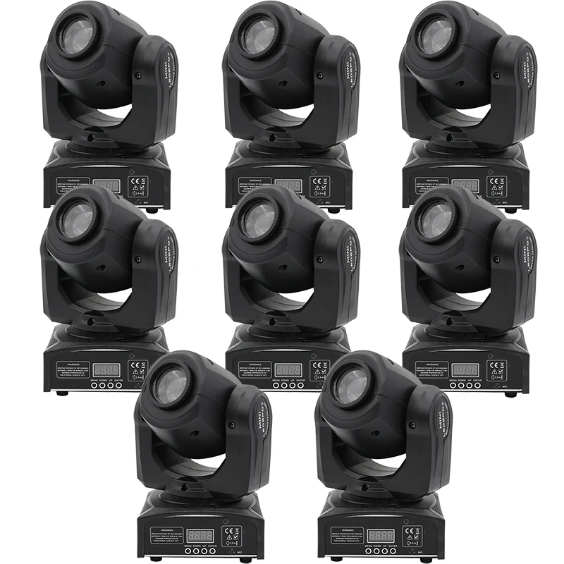 8 шт. 30 Вт Светодиодный точечный светильник 7 Gobos подвижный головной DMX512 эффекты