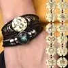 2pcs/set 12 Constellation Bracelets Luminous Charm Leather Bracelet Zodiac Horoscope Braided Bangle Men Women Jewelry Wrist Gift ► Photo 1/6